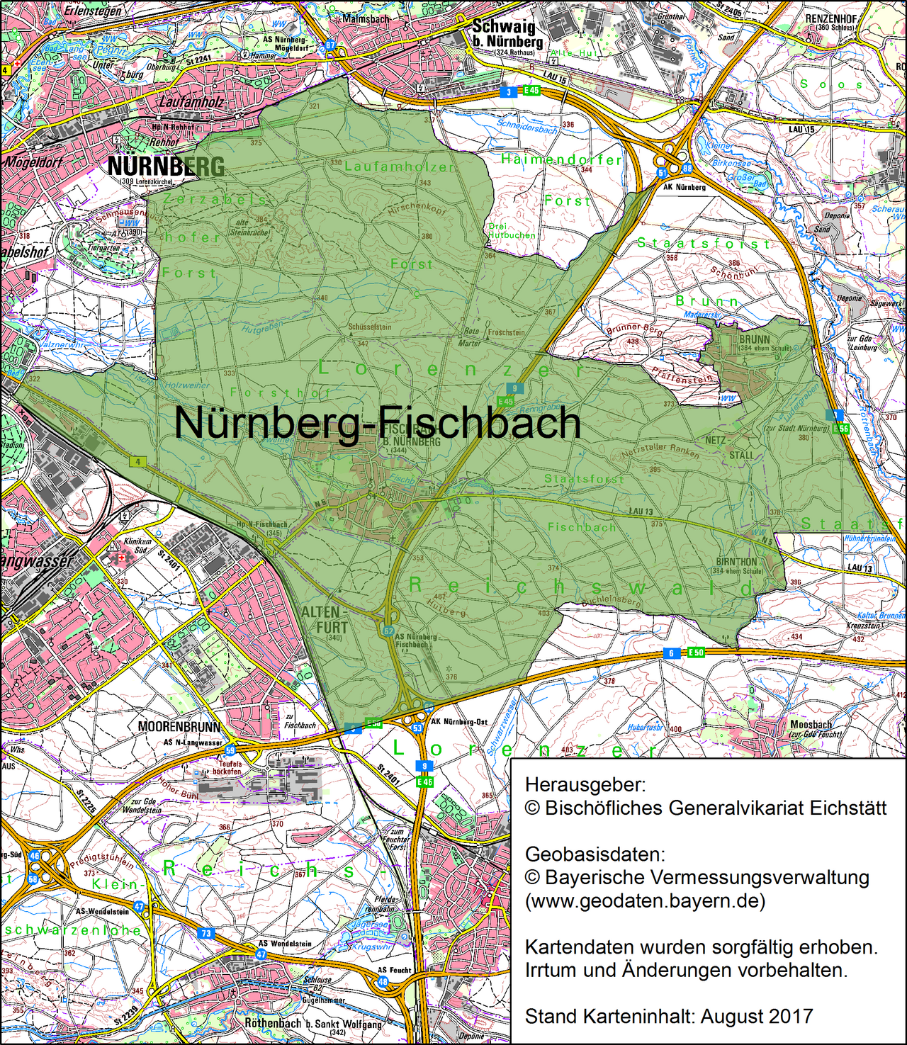 Karte Nürnberg-Fischbach